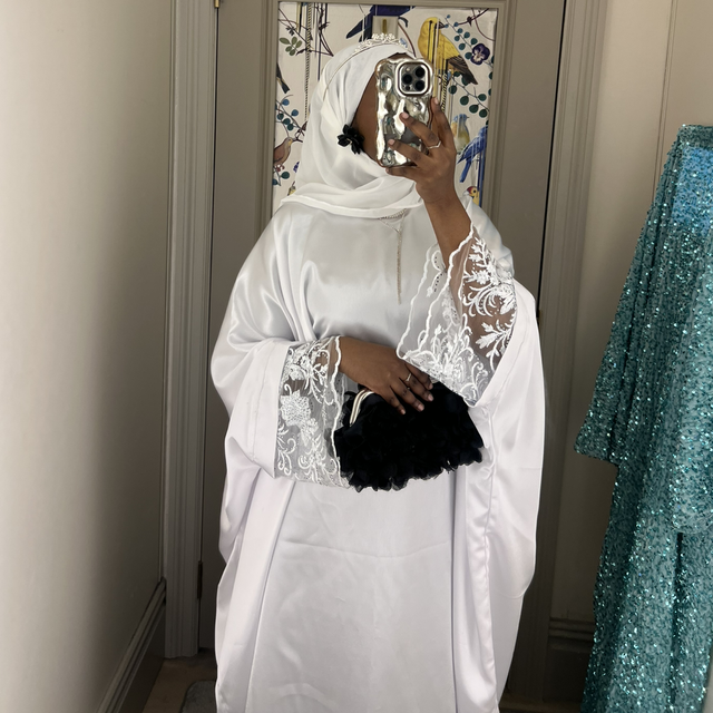 White Lace Abaya 