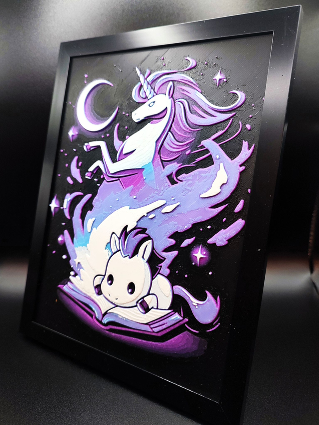 Cadre décoratif 3D personnalisé – 15×20 cm - Animal Mignon Licorne