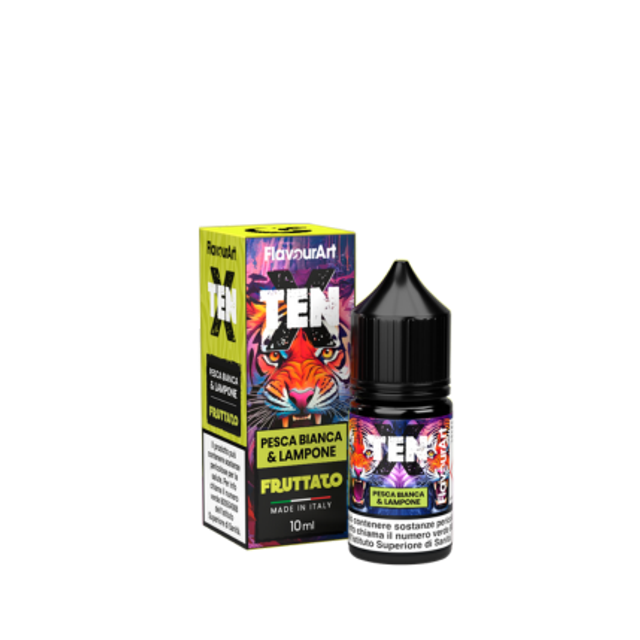 FLAVOURART Ten X Pesca Bianca &amp; Lampone MINI SHOT 10/30 10ml EAN8058611847509