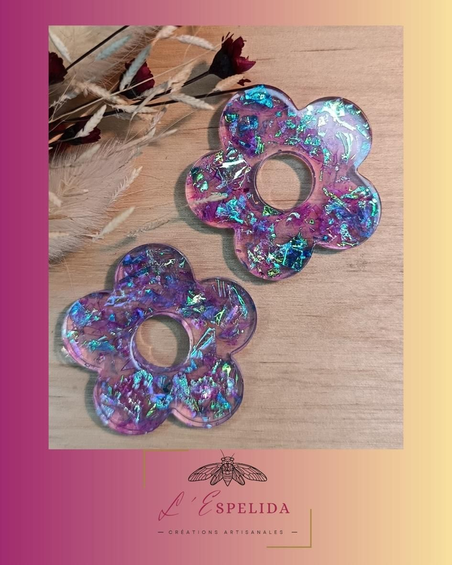 Plurielles Big Flowers à grosses paillettes 