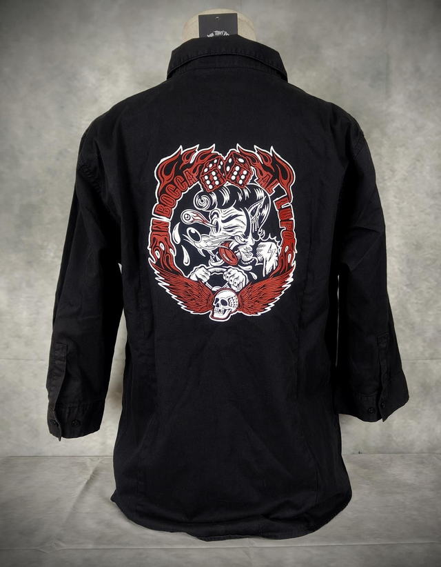Chemise style Pin up "Hot Rod Lupo" Black