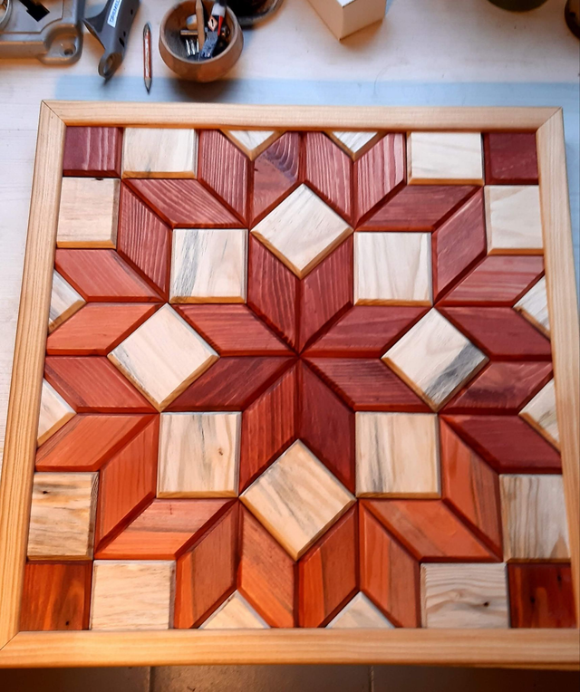 Tableau mosaïque bois