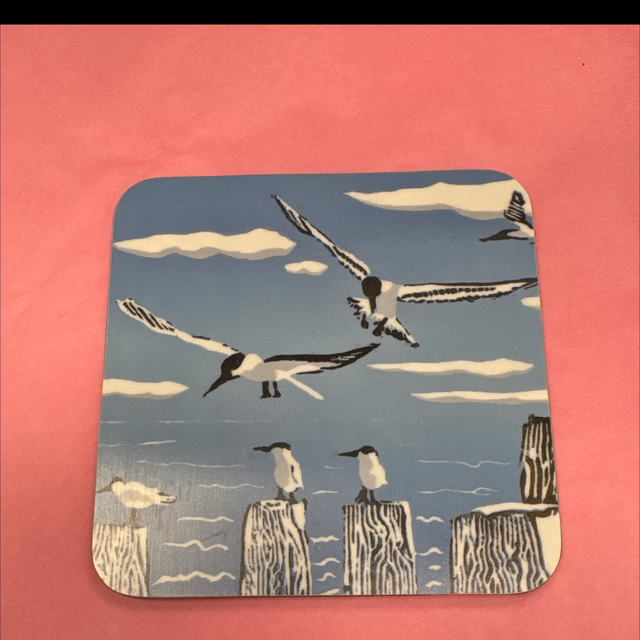 Norfolk turns coaster linocut lain 