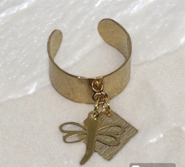 Bague pampille libellule