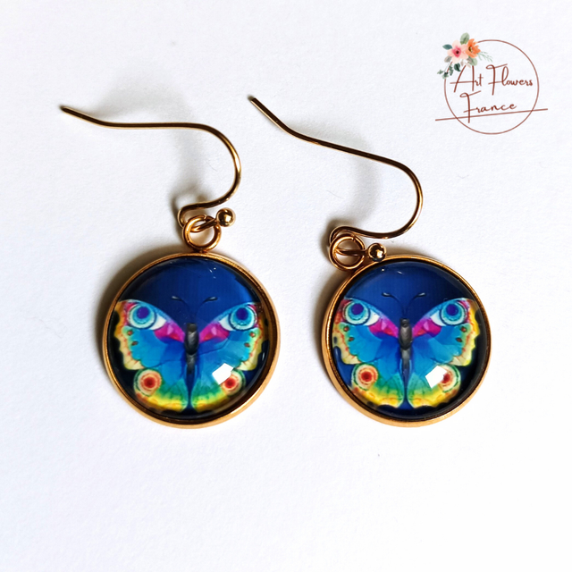 Bijoux illustrés - Papillon bleu