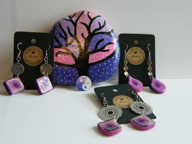 Collection Rose/Violet/Blanc nacré/Noir pailleté