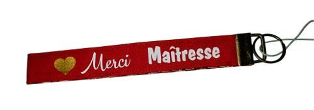 Porte-clés Dragonne "Merci Maîtresse"