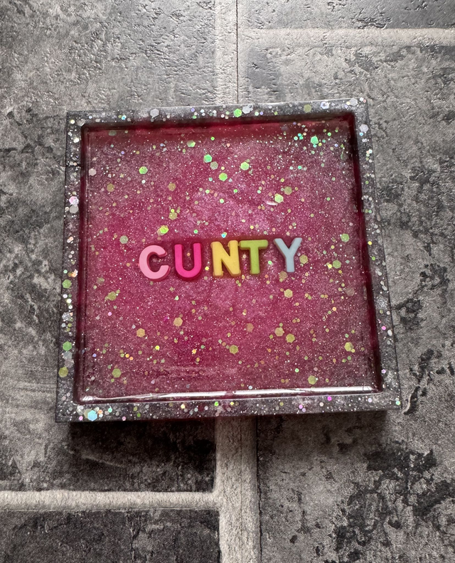 Trinket Tray/Coaster - Naughty & Spicy Slogan Square Trinket Trays or Coasters - Various Designs & Custom