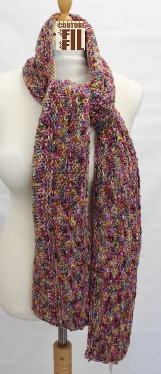  écharpe rose chiné plusieurs couleurs