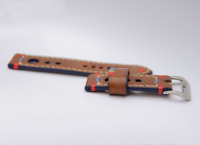 Bracelet de montre cuir maroquinerie, réalisation artisanale créateur (HandMade)