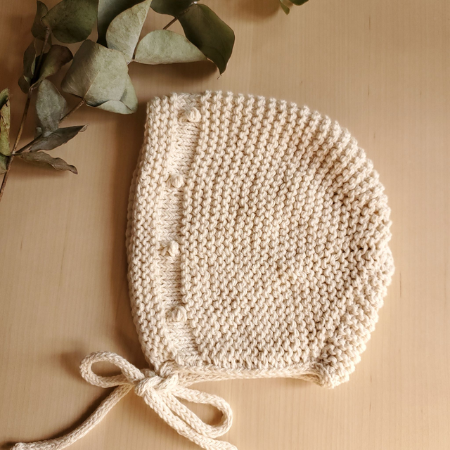 EDMÉE béguin écru 100% coton, taille 6-12 mois