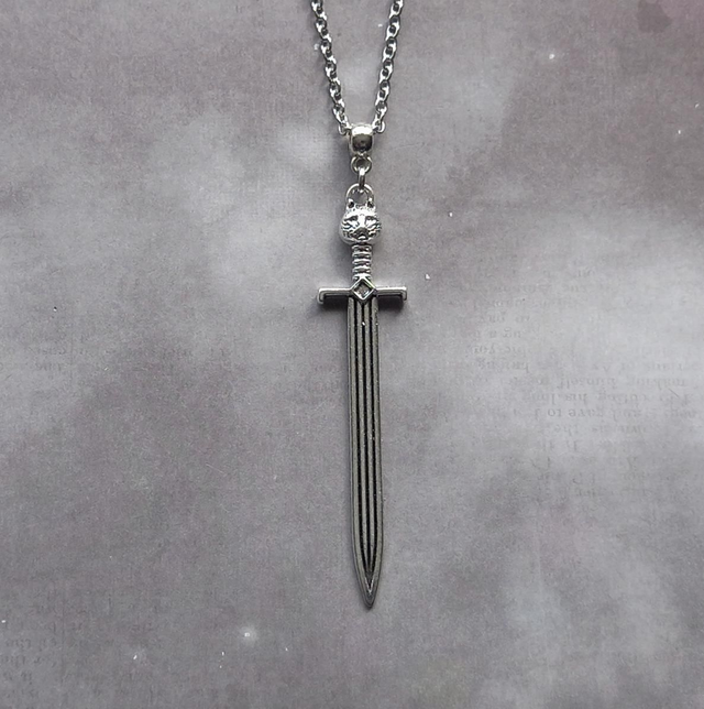 Cat Head Sword Necklace 