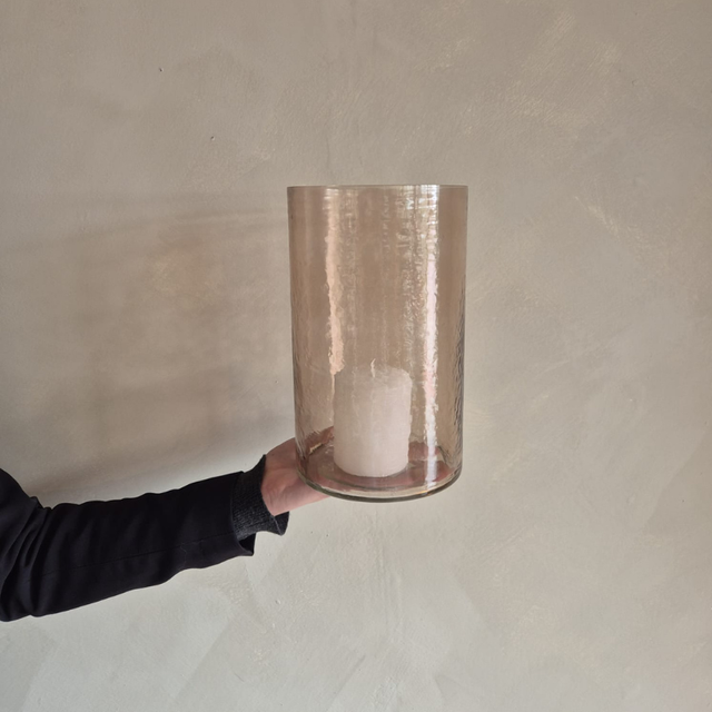 Windlicht glas bruin