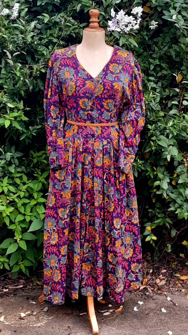 Robe longue indienne bohème/hippie, 80&#039;s, Anokhi