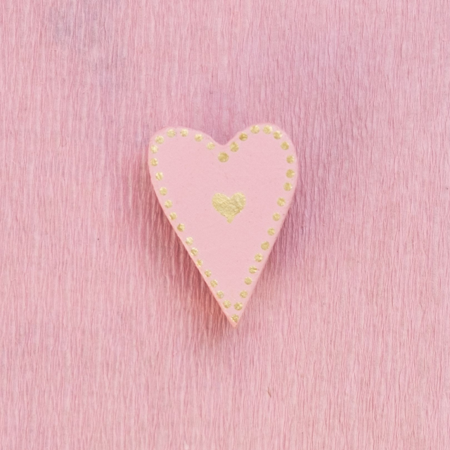 Magnet - Cœur Rose et Doré