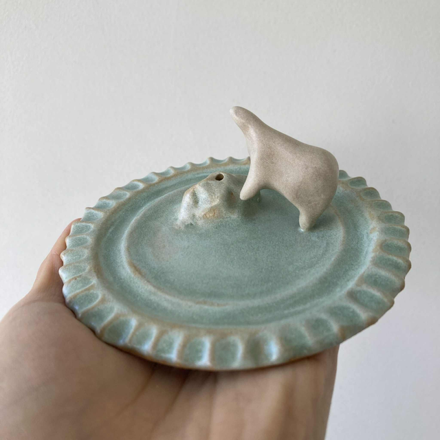 Porte encens ours blanc 