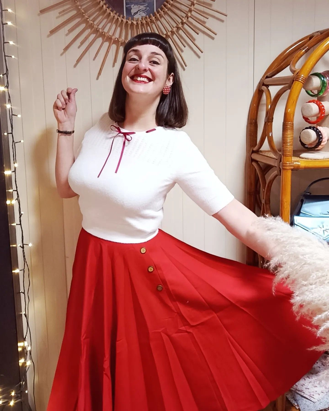 Jupe swing rouge "Polly May"