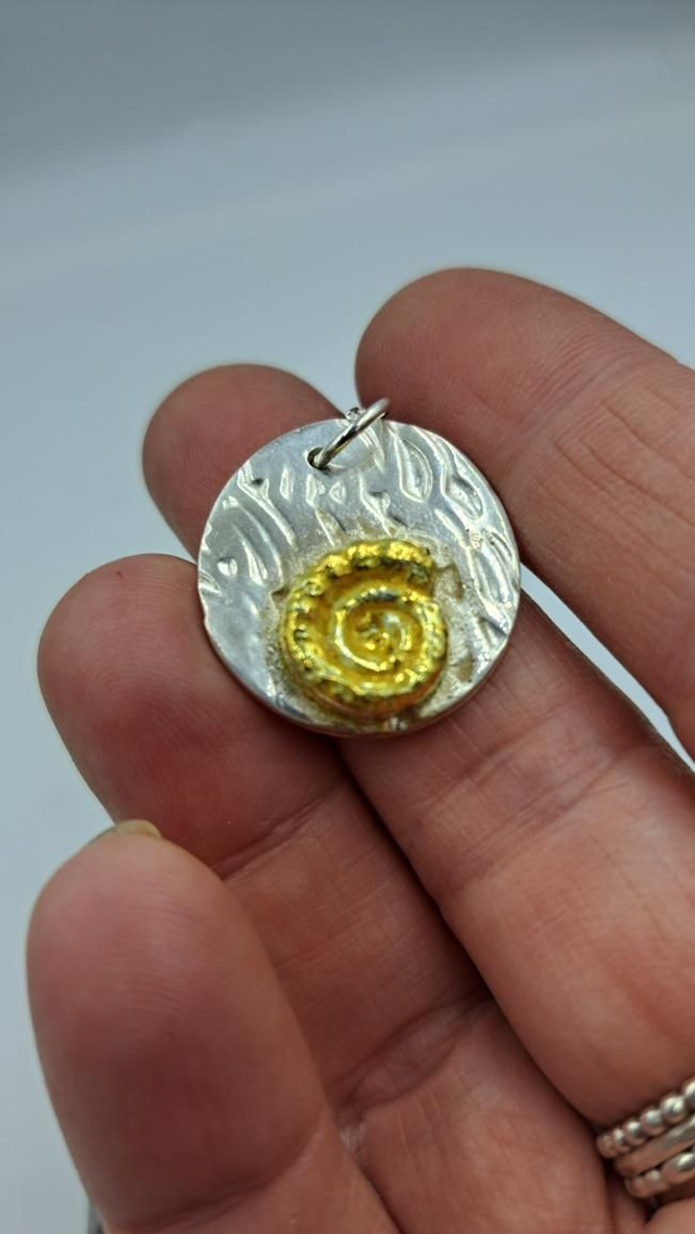 Jurassic coast pendant (large gold ammonite)