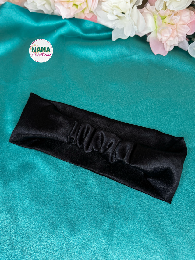 Bandeau Satin - Ébène – Fait main