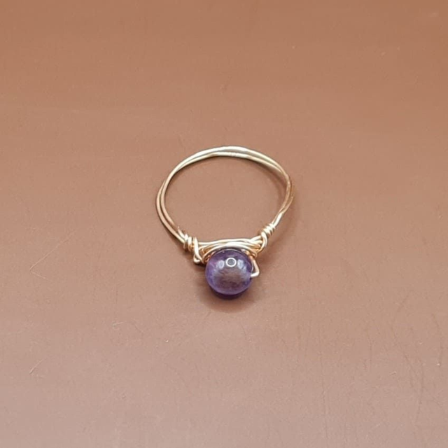 Bague non ajustable Améthyste 58