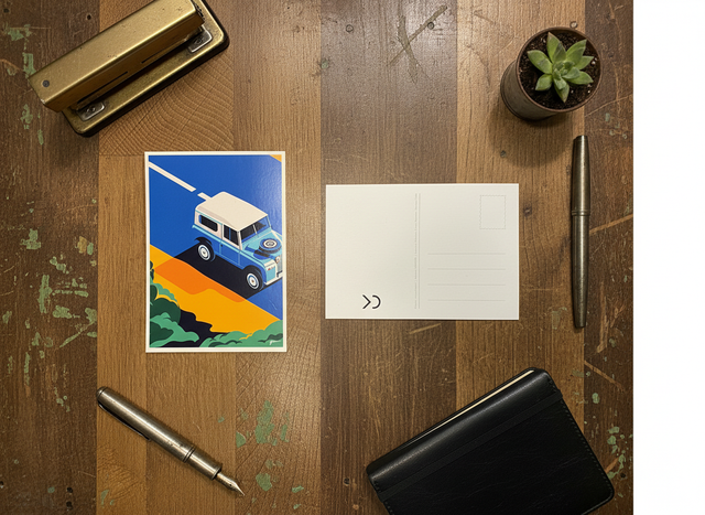 Carte postale 10x15 cm - Modèle Land Bleu