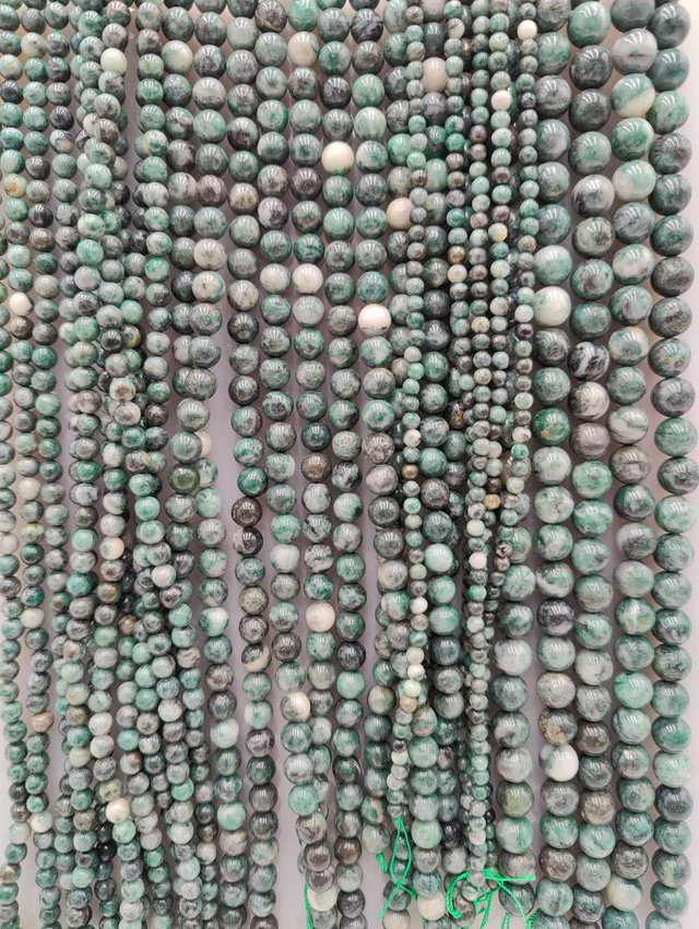 Jade vert Iguana - Perles polies