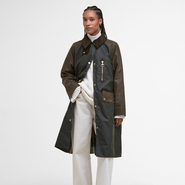 Barbour Evette Wax Jacket Fern Beech Ancient Tartan