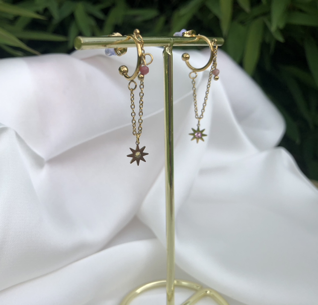 Céleste * boucles d’oreilles étoile 
