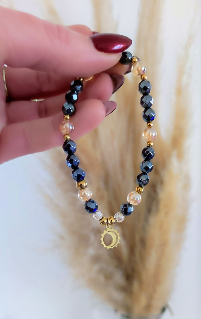 Bracelet "Confiance en soi" Hématite facettée