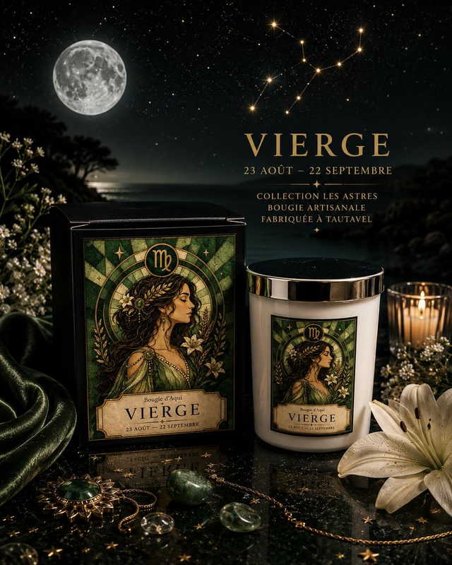 Bougie Zodiaque Vierge – Cachemire &amp; Soie – 160 g