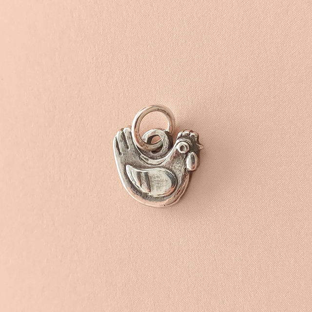 Handmade Sterling Silver Chicken Necklace  - Silver Chicken Charm
