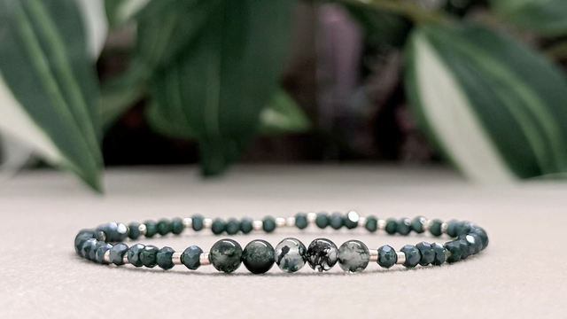 Bracelet | Agate Mousse - Éléments Facettés