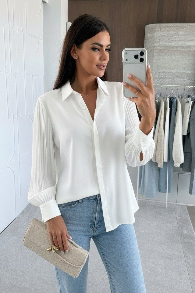 Chemise aux manches plissé