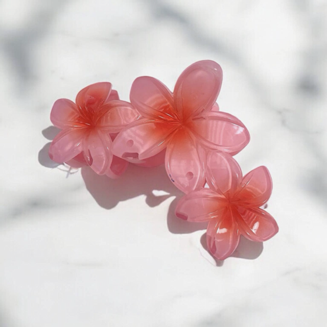 Haarklemme 3er Blüte rosa