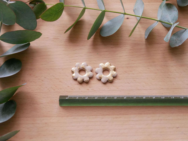 Bloom 8 pétales beige/doré