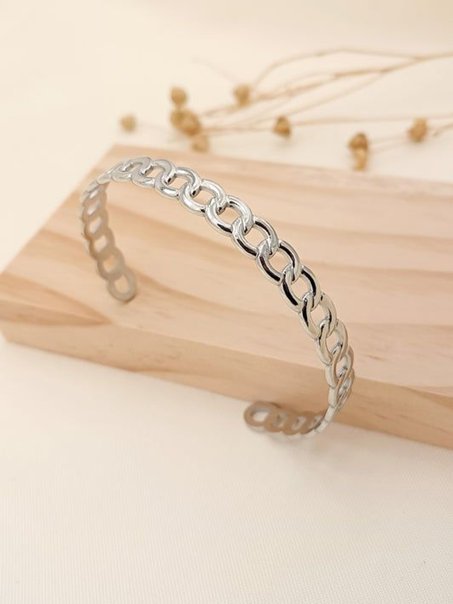 Bracelet jonc argenté ajustable