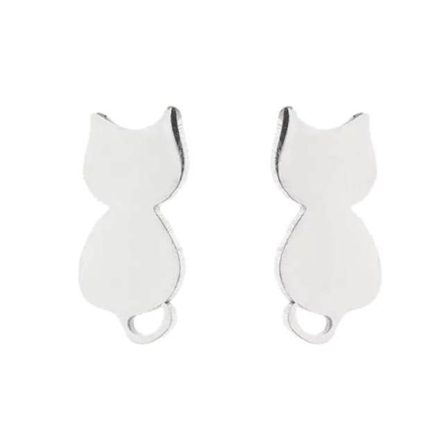 Sitting Cat Stud Earrings