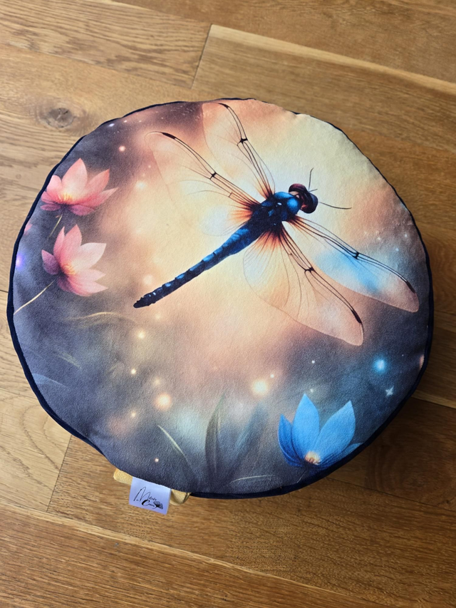 Zafu sacré, coussin de méditation Libellule