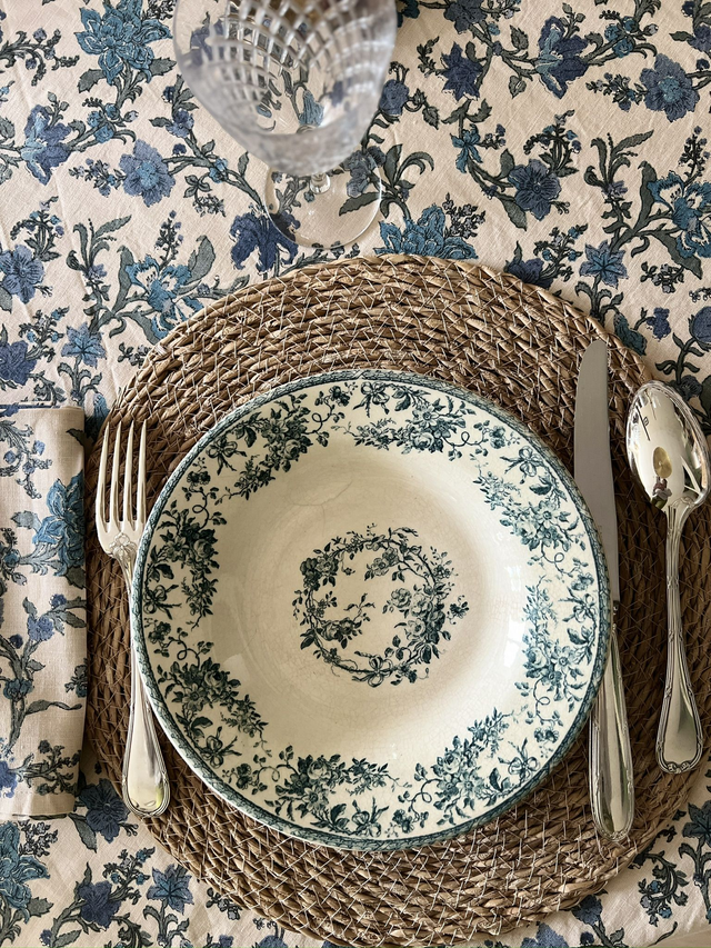 BOUQUETS DE ROSES - Suite de 4 assiettes Creuses signées Gien - Terre de Fer