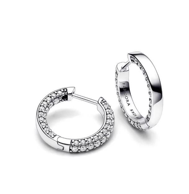 Boucles D'Oreilles Créoles Pandora Timeless en Argent et Oxyde de Zirconium 