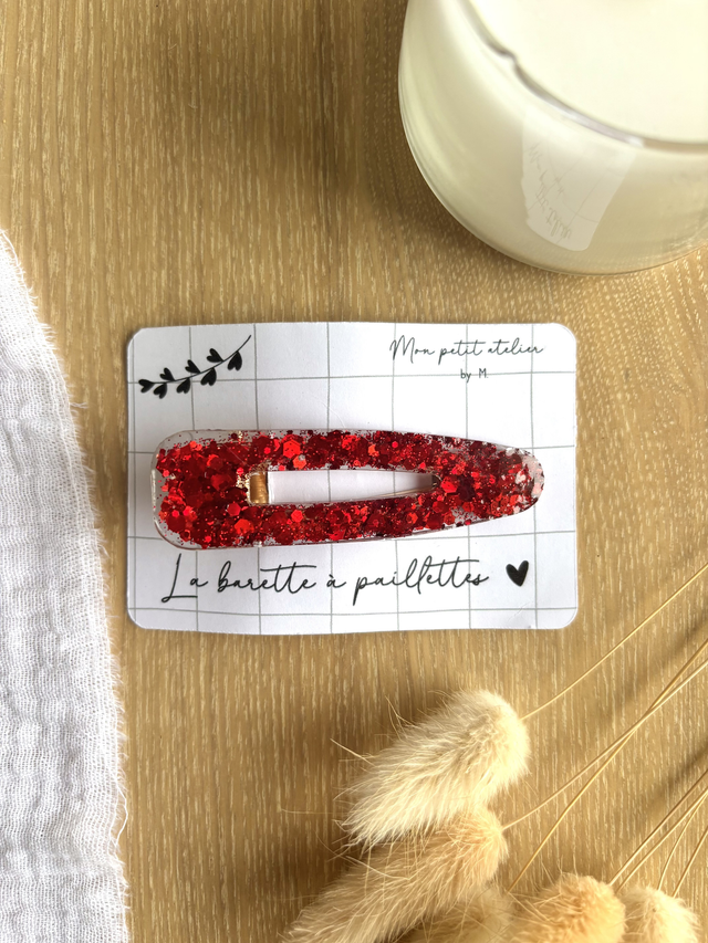 La barette à paillettes - Rouge Noël 🎅🏼