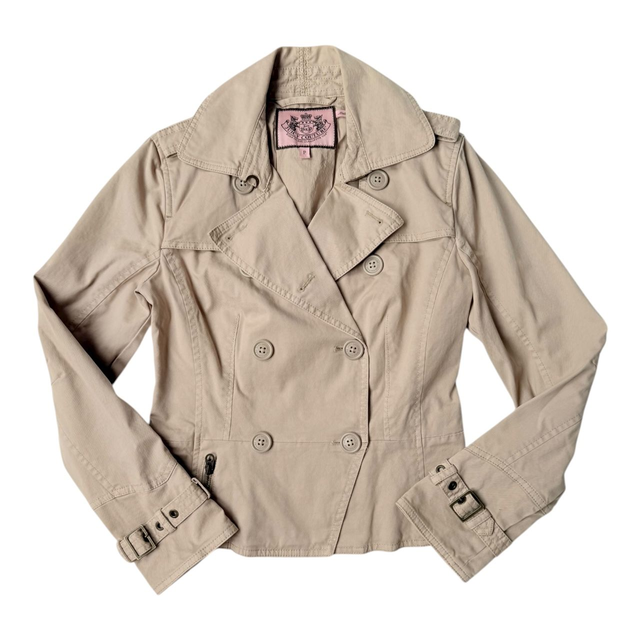juicy couture beige cropped trench coat 