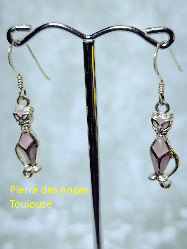 Boucle d'Oreilles Nacre Rose