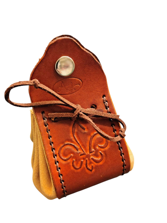 Bourse Amboisienne fleur de lys - jaune/fauve