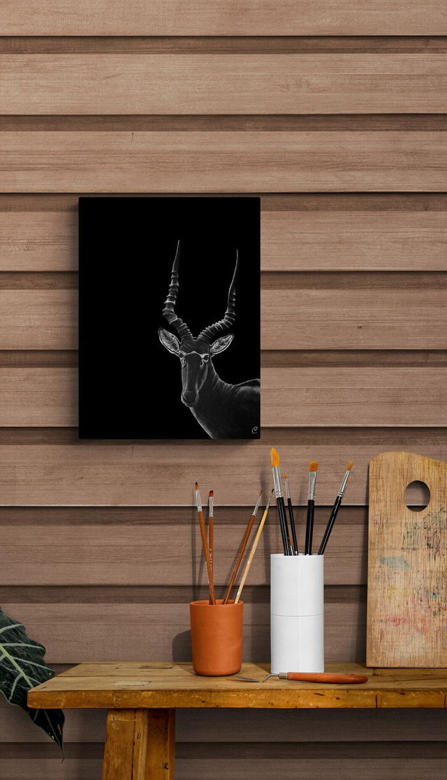 Reproduction Aquarelle Hirola sur Alu - Tirage limité, numéroté et signé - 30x40cm