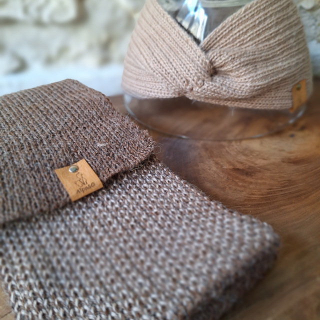 Echarpe bi-color marron / rosé - collection immuable