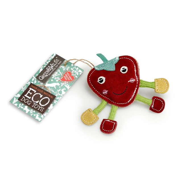 Green and Wilds Steve the Strawberry Eco Dog Toy