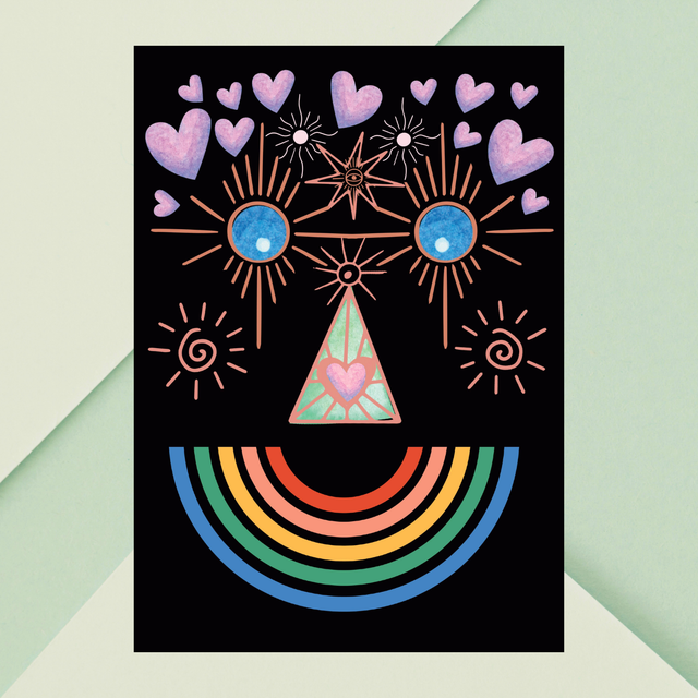 Impression de Sourire Arc-en-ciel - Décoration Murale Vibes Rayonnantes Boho / Boho Rainbow Smile Art Print - Radiant Boho Wall Decor