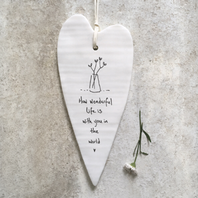 Wonderful life wobbly long hanging heart