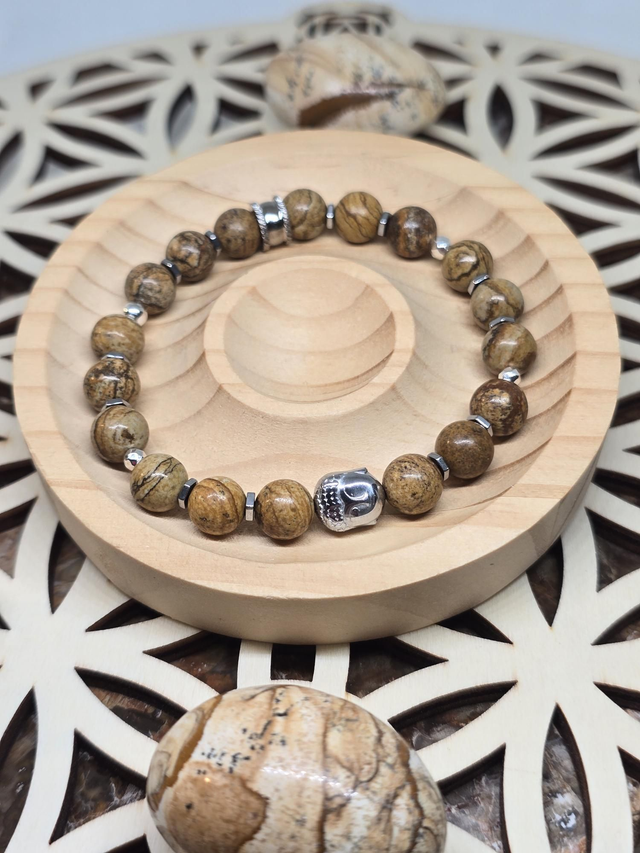 Bracelet Jaspe paysage 0,8 cm